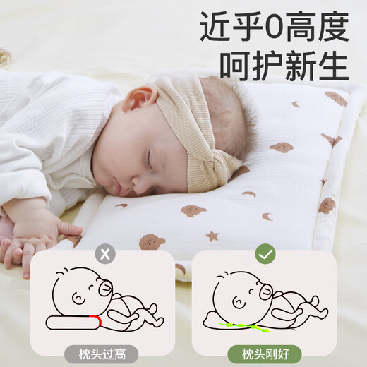 Duo Elf Baby Pillow Cloud Pillow 0 to 6 Months Flat Pillow Cover 1 Year Old Pure Cotton Newborn Baby Soothing Doudou Autumn and Winter 3 Cotton Yarn Beanie Velvet Flat Pillow Garden Bunny 30*50cm