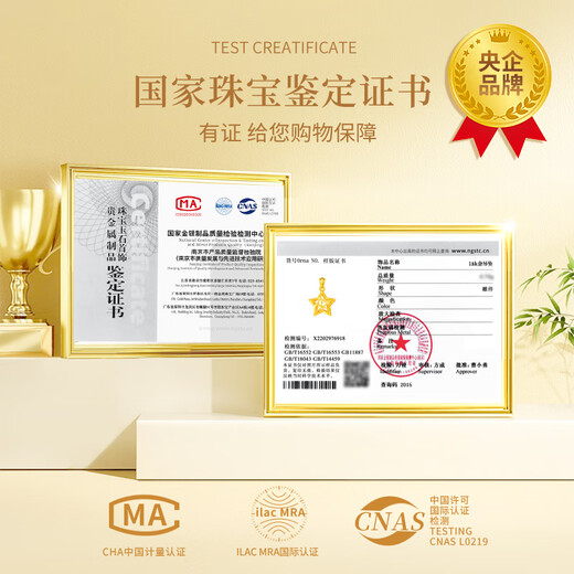 China Gold (CHINA GOLD) Gold Necklace Women's 18K Star Wishes Pendant Birthday Gift for Girlfriend and Wife Wedding Anniversary 2025 New Style 18K Star Wishes Pendant Free Silver Chain