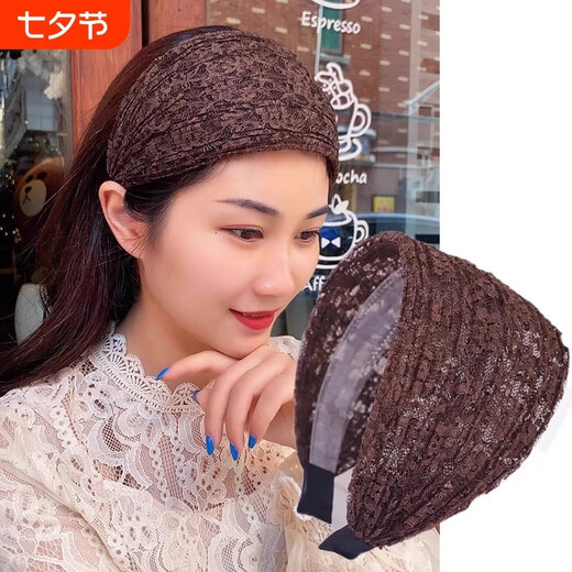 New breathable headwear to cover gray hair, new hairpins, broken hair to cover gray hair, fashionable hair band, wide-brimmed hair band, black wide-brimmed hair band