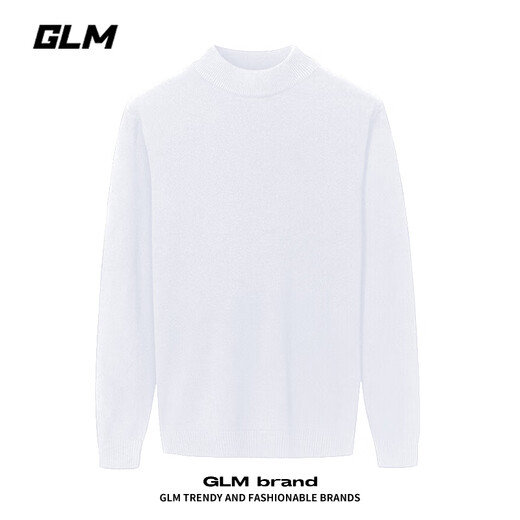 GLM crew neck sweater men's autumn and winter trendy knitted sweater men's casual bottoming sweater men's black L