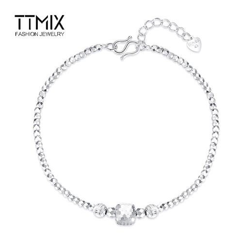 TTMIX fashion honeycomb platinum bracelet pt950 platinum bracelet shiny bouncy bead bracelet birthday gift 4.9-5.1g 16+2cm thick 2.0mm