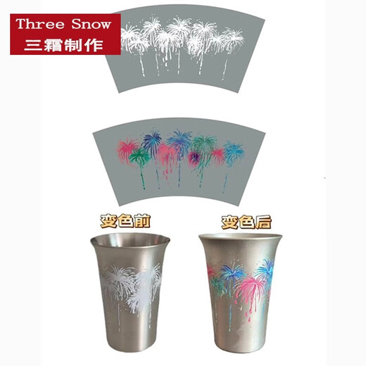 THREE SNOW THREE SNOW Made in Japan Three Frost Cold Firework Cup Wine Glass Changing Color When Cold, Whiskey Cup High-end Birthday and Holiday Gift Christmas 150ml Pair of Cold Firework Cups (Gift Box) 150ml Pair of Cold Firework Cups (Gift Box)