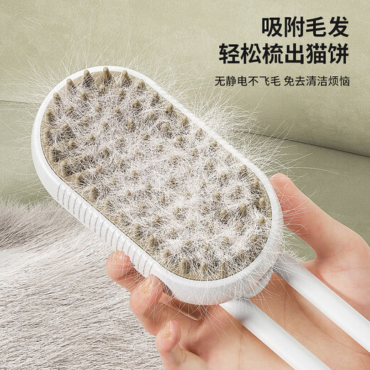 Pet spray electric massage brush for combing, special one-touch floating hair anti-flying bath soothing comb Korean style massage ivory spray comb + essence 20ml