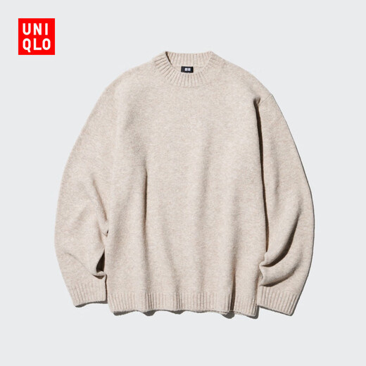 Uniqlo Men's Clothing/Men and Women's Souffle Sauffle Souffle Séter/suéter de suéter 471229 31 Beige S/165/84a