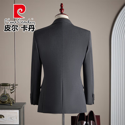 Pierre Cardin Haute Couture Sheep Wool Suit Set Men's Business Casual Career Free-iron Formal Groom Wedding Dress Three-piece Set Tan Three-piece Set (Suit + Vest + Trousers) L