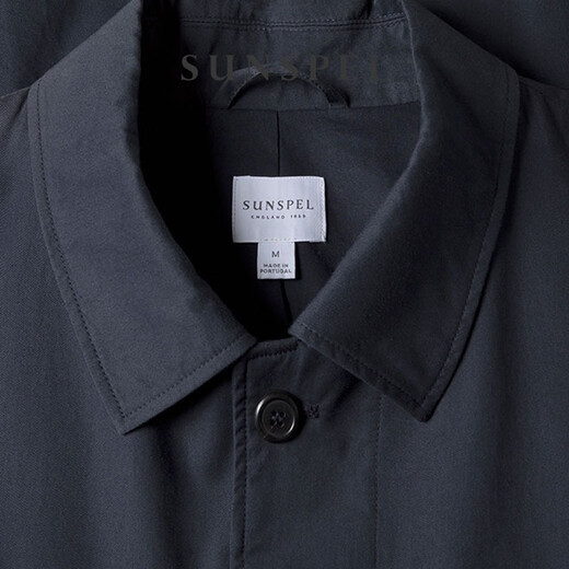 SUNSPEL【特享7折】男士秋冬全棉经典MAC款风衣 英伦廓形风衣外套 海军蓝 M