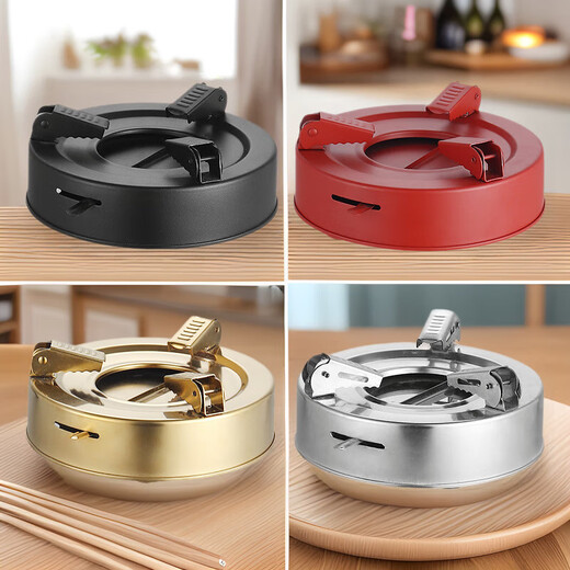 Stainless steel alcohol stove small hot pot household small pot thickened flat bottom household outdoor portable dry pot pot black 18.3cm
