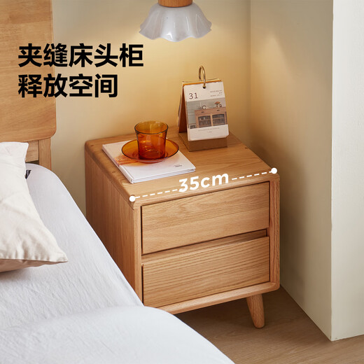 Lin's Home Nachttisch aus massivem Holz, Zuhause, Schlafzimmer, 2025, beliebt, Eiche, kleiner Nachttisch, Aufbewahrungsschrank, Holzindustrie, LH194B5, 0,40 cm | Retro-Nachttisch aus Eichenholz