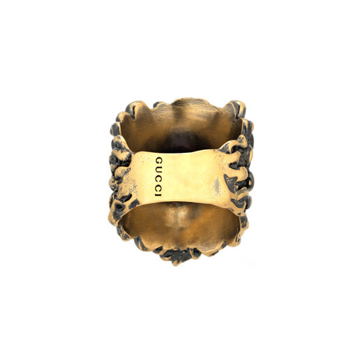 Gucci (GUCCI) Lion Head Metal Fashionable and Versatile Trend Ring Unisex Couple Style Gold Gold 23 Basic Packaging - Dust Bag + Packing Box