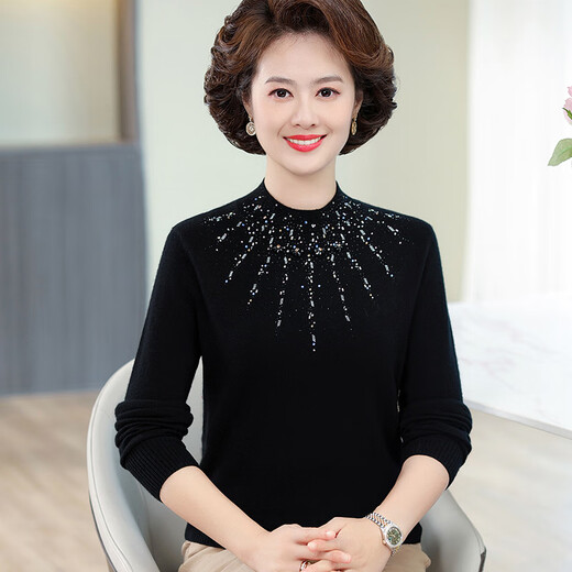 Ordos city specialty women's cashmere sweater autumn and winter new mother's sweater women's cashmere sweater with warm sweater camel 4XL 160-175Jin Jin equals 0.5 kg