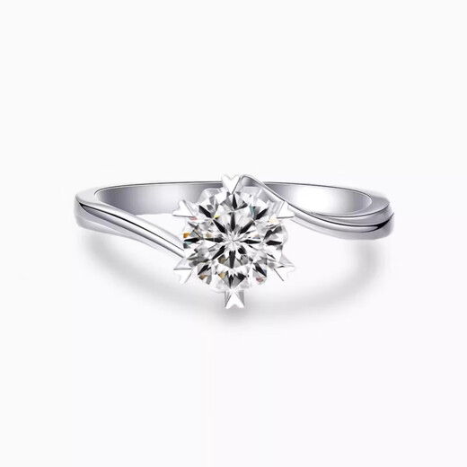 I Do platinum PT950 diamond ring 1 carat snowflake twist arm diamond ring wedding ring proposal engagement ring gift for girlfriend Snowflake twist arm-1 carat diamond size 8