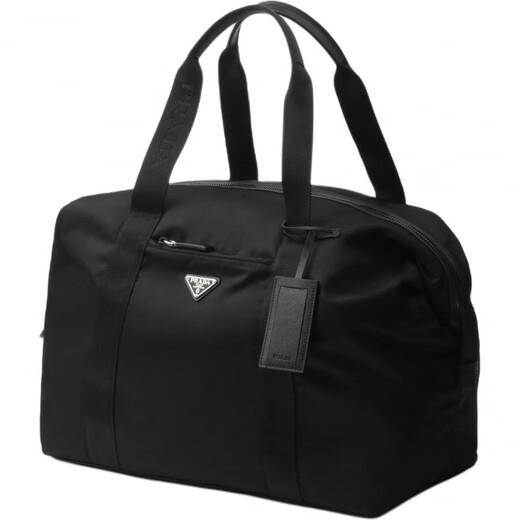 PRADA Enamel Metal Triangle Logo Nylon Travel Bag Men's Black Basic Pack (Bag + Dust Bag)