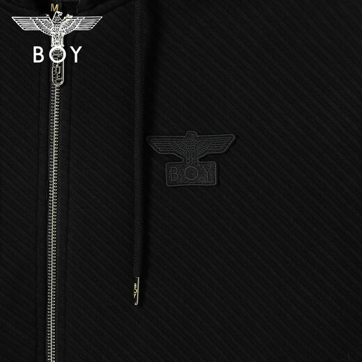 BOY LONDON Cardigan Sweatshirt for Men and Women Couples Spring and Autumn Texture Casual Sports Hooded Jacket N06024 Black S