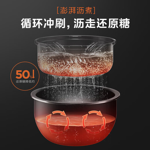 Midea low-sugar and low-calorie IH smart rice cooker Pro rice cooker for home use reducing reducing sugar WIFI smart control health-preserving steamed rice for small sugar people with high blood sugar special low-fat micro-pressure rice cooker IH heating 4L