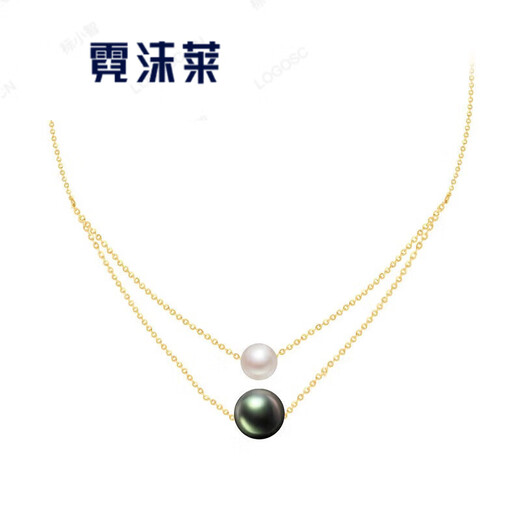 Nimolai (nimolai) 5-6/9-10mm gold pendant double layer perfect round strong light slightly flawed black/white 5-6/9-10mm -10mm