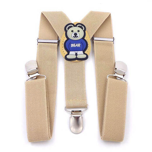 Jingmengyuan children's suspender belt clip pants anti-falling artifact baby boys and girls baby pants suspenders suspenders anti-fall clip Rabbit Beige