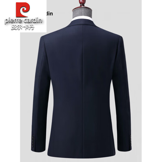 Pierre Cardin high-end all-wool suit men's autumn business casual formal suit middle-aged and elderly father's suit two-piece navy blue version A without slits (all wool suit) XL 180/96A