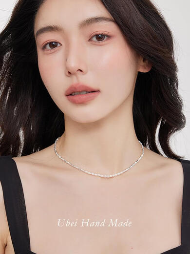 Youbei Handmade Natural Freshwater Pearl Broken Silver Necklace Women's Accessible Luxury Niche Design Lock Broken Silver Necklace