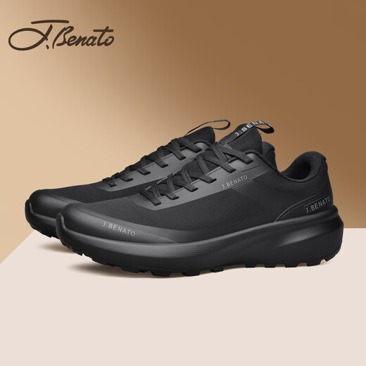 J.Benato men's shoes 25 autumn and winter new men's sports shoes men's comfortable mesh shoes lightweight soft sole fashion casual shoes black 41