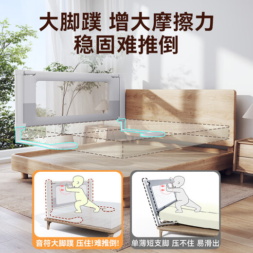 InnoTruth婴诺婴儿床围栏床上单边宝宝防摔围挡安全床边护栏一面挡板免打孔