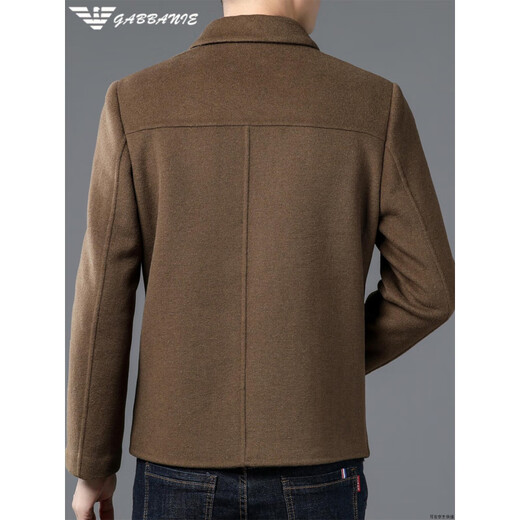 AX Armani 2025 Double-sided Cashmere Coat Men's Middle-aged Autumn and Winter Short Lapel Jacket Wool Wool Casual Jacket L92188 Black XL 180 (Suitable for weight 130-150Jin Jin equals 0.5 kg)