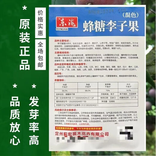 Bee Sugar Plum Fruit Seeds, Cold-resistant New Variety Mixed Color Large Plums Potted Ground Planting in the North and South, Perennial Bee Sugar Plum Fruit Seeds, 3 Packs of Approximately 15 Pieces