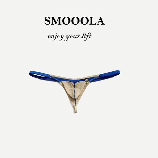 SMOOOLA men's low-waisted candy-colored thong sexy translucent thin T-pants underwear black M2 feet-2 feet 2