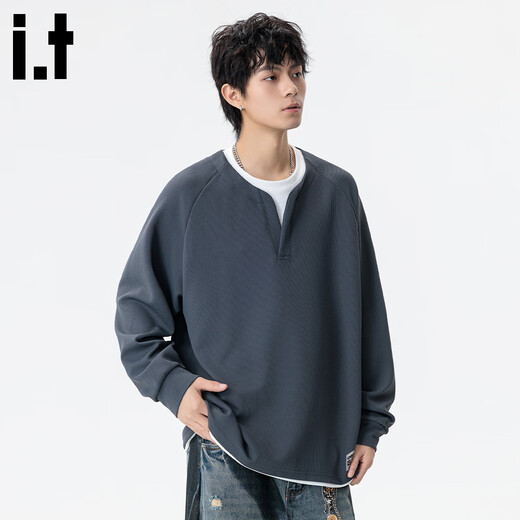CHOCOOLATE it2025 Autumn Henry Collar Sweatshirt Men's Loose Casual Pullover Black M Recommended 110Jin Jin is equal to 0.5kg -125Jin Jin is equal to 0.5kg