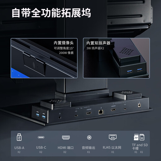 DUEX dual-screen display Geminos 24-inch 2K foldable lifting LED screen expansion screen laptop expansion external desktop office stock trading secondary screen portable display flagship model GeminosX dual folding screen 2K screen touch screen