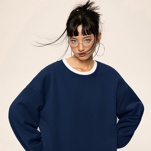 Jeanswest hooded sweatshirt men's thickened sherpa round neck long-sleeved pullover autumn and winter warm and cold-proof plus velvet top men's gray bean green (warm heart bark chest logo) S (165) (strict quality control)