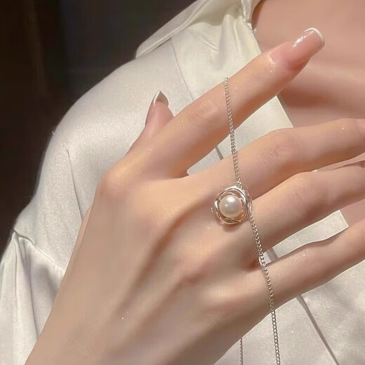 Necklace Women's Single Pearl Silver Necklace Light Luxury Niche Necklace Clavicle Chain Women's High-end Jewelry Temperament Pendant Pearl Pendant Necklace