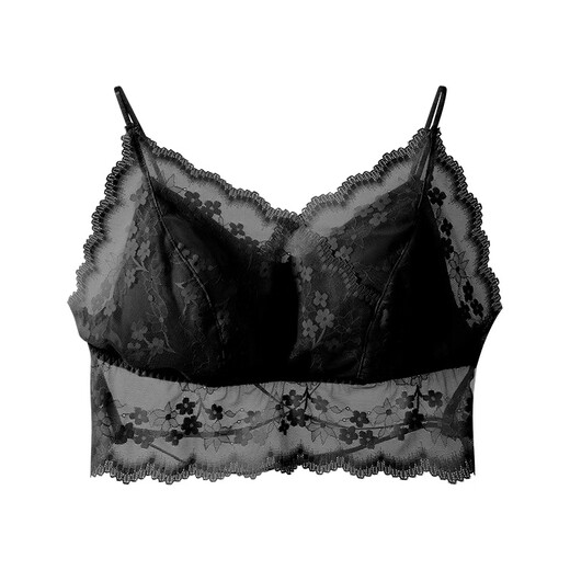 2025 lace beauty back all-in-one cup removable thin strap sexy suspender underwear spaghetti straps wrapped breast tube top trendy black one size