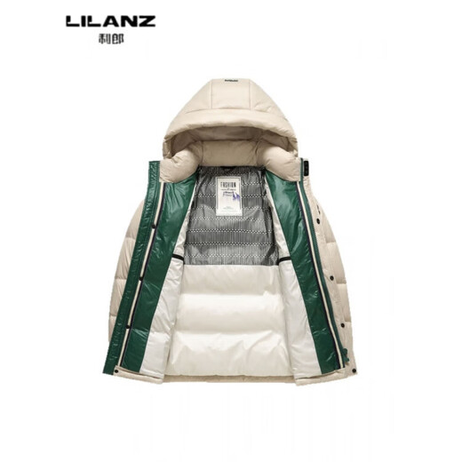 LILANZ winter new men's gray duck down hooded warm jacket for young and middle-aged business casual bread down jacket men black 14XL (190)