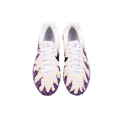 NIKEJa 3 Morant III Graffiti Actual Combat Shock Absorption and Wear Resistance Wrapping Sneaker Customization White Blue Purple HF2794-101 (Hell's Flame) 40