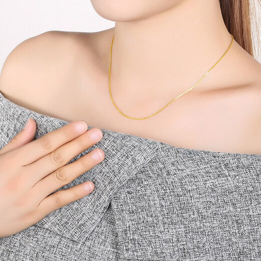 BOMP Old Phoenix Gold Store imitation gold necklace women's O-shaped chain water wave chain 18k baby's breath chain versatile gold chain baby's breath chain with certificate