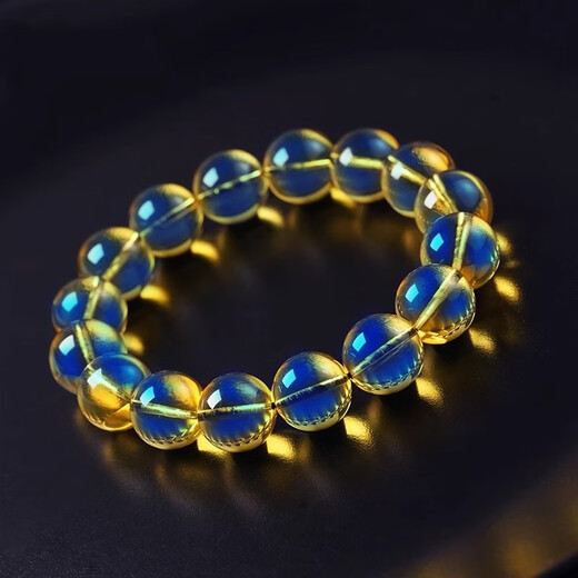 Hongchen Liuxi Natural 7A Collection-grade Dominican Water Purifying Blue Amber Bracelet Yellow Crystal Amber Bracelet for Men and Women Authentic 7A+ Water Purifying Blue Amber Bracelet 10mm