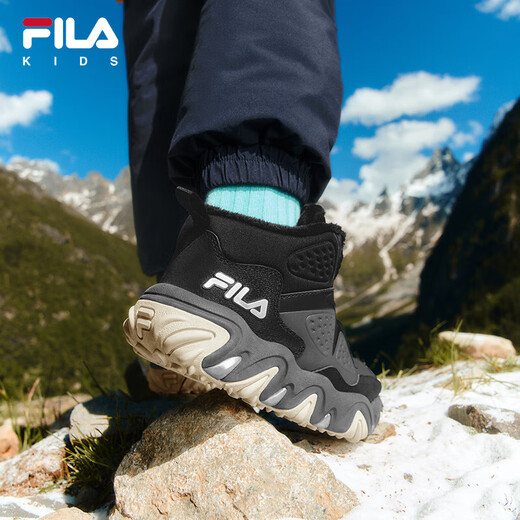 FILA Children's Shoes Cotton Boots 2025 Winter Men's and Women's Sports Warm Cotton Shoes for Middle and Large Children