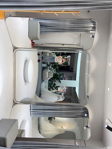 Yusenyi Bridal Shop Three-way Mirror Folding Body Mirror Slimming Lens Beauty Mirror Full-length Mirror Dress Hall Fitting Mirror Middle 220160 + Both Sides 22090 Others No