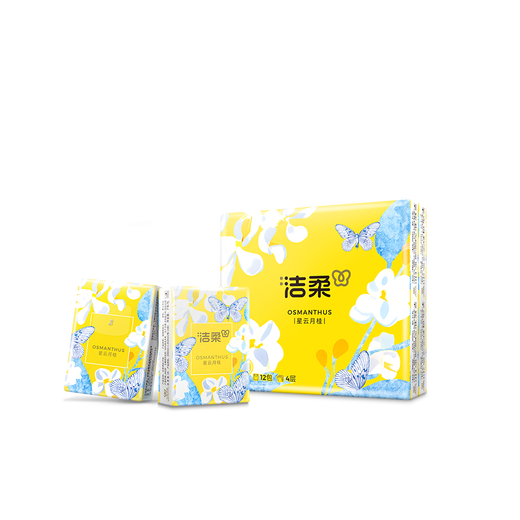 Jierou handkerchief paper Nebula Laurel 4 layers 7 pieces * 12 pack tissue paper pocket garden facial tissue portable high-end fragrance