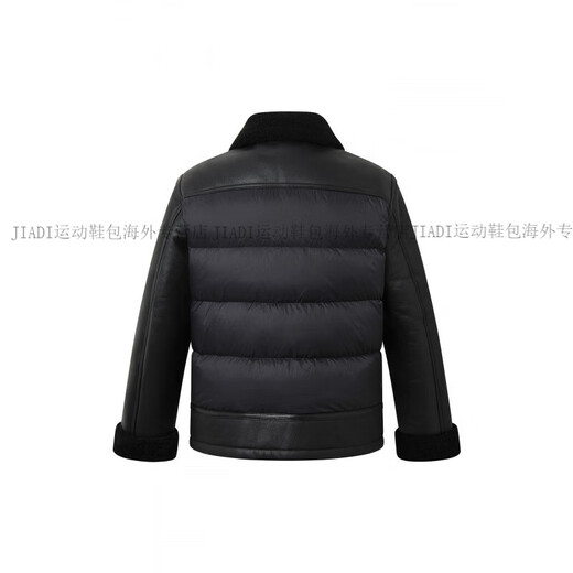 HAZZYS 2025 Autumn New Men's Lapel Leather Down Jacket Top Official Authentic Black L 175/96A 48