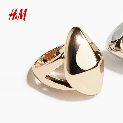 H&M 2025 new autumn women's 2-piece asymmetric ring 1281491 gold/silver M/L