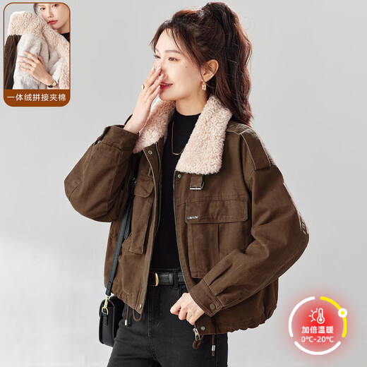 TERRE BLEUE Warm Cotton Clothes Women's 2025 Winter New Fashion Fashion Small Versatile Plus Velvet Thickened Cotton Jackets Women