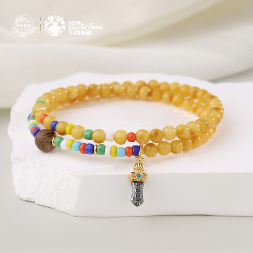 Potala Palace beeswax and glazed multi-circle bracelets, wooden and playful agarwood transfer bead bracelets for men and women, birthday gifts for girlfriends, beeswax and glazed multi-circle bracelets