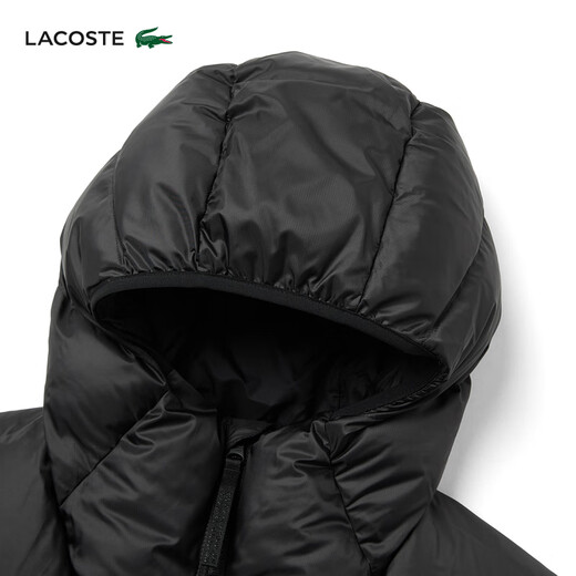 LACOSTE French Crocodile Men's 25 Autumn New Duck Down Zipper Hooded Down Vest | BH2895 031/Black M 50