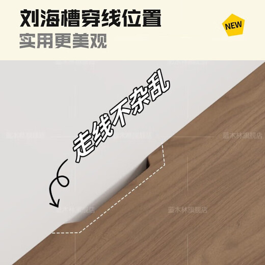 Blue Mulin Solid Wood Double Desktop Computer Desk Home Gaming Desk Learning Desk Writing Desk Simple Office Desk Workbench Upgraded Bull Power Strip - Solid Wood - Black Walnut K Leg 180*80*75cm