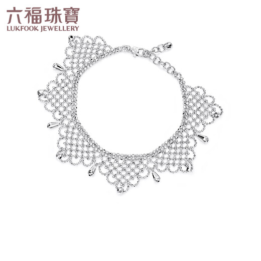 Lukfook Jewelry Platinum Bracelet Lace Flower Curtain Car Flower Beads Platinum 950 Hand Jewelry Gift for Women Price Approximately 12.48g