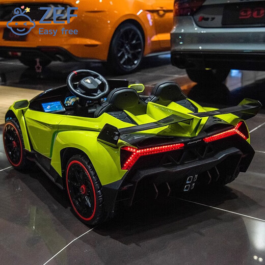 EZF Lamborghini children's electric car four-wheel sports car remote control male and female children's first birthday gift painted red