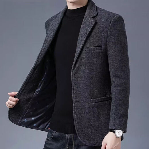 GOLDLION G+ Goldlion Autumn Suit Men's Casual Formal Casual Wool Woolen Coat Middle-aged Suit Jacket Top 2020 Gray. M 170/88A