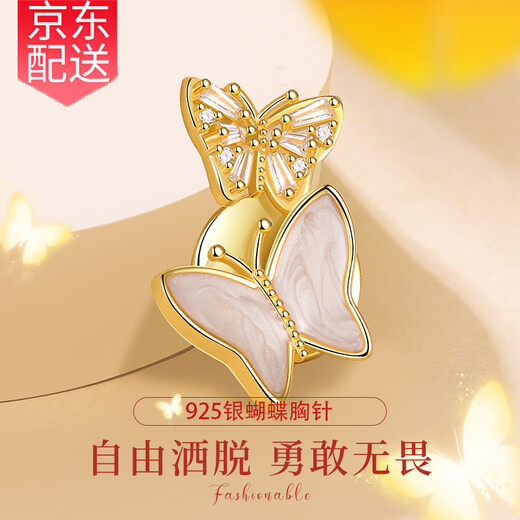 Gunai S925 silver brooch, high-end women's exquisite niche corsage, light luxury and atmospheric pin, silk scarf buckle, birthday gift for women, S925 silver four-leaf clover brooch
