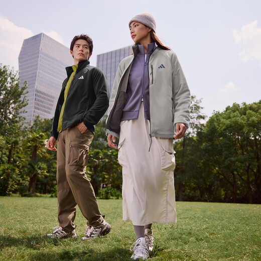 Adidas casual fleece jacket for men and women autumn new Adidas official light sports black L